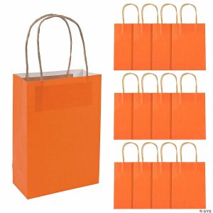 Party Favors |  6 1/2″ x 9″ Medium Pumpkin Orange Kraft Paper Gift Bags – 12 Pc. Party Favors Party Favors