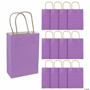 Party Favors |  6 1/2″ x 9″ Medium Purple Kraft Paper Gift Bags – 12 Pc. Party Favors Party Favors