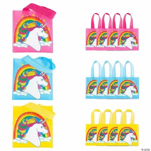 Party Favors |  6″ x 6″ Mini Nonwoven Unicorn Tote Bags – 12 Pc. Apparel & Accessories Apparel & Accessories