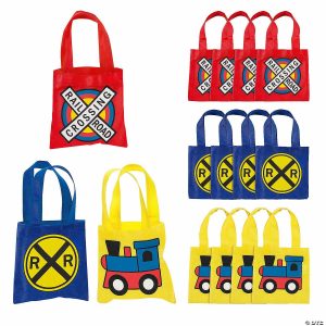 Party Favors |  6″ x 6″ Mini Train Party Nonwoven Tote Bags – 12 Pc. Party Favors Party Favors