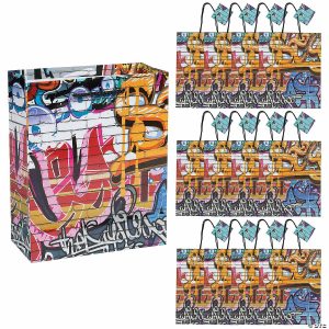 Party Favors |  7 1/2″ x 9″ Medium Graffiti Paper Gift Bags – 12 Pc. Party Favors Party Favors