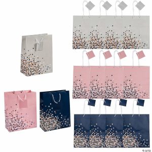 Party Favors |  7 1/4″ x 9″ Confetti Design Paper Gift Bags – 12 Pc. Party Favors Party Favors