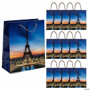 Party Favors |  7 1/4″ x 9″ Medium Paris Paper Gift Bags – 12 Pc. Party Favors Party Favors