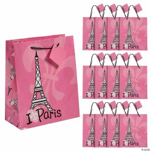 Party Favors |  7 1/4″ x 9″ Medium Perfectly Paris Paper Gift Bags – 12 Pc. Party Favors Party Favors