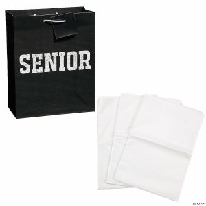 Party Favors |  7 1/4″ x 9″ Medium Senior Class Paper Gift Bags & Tissue Paper Kit – 72 Pc. Party Favors Party Favors