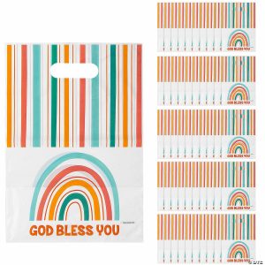 Party Favors |  8 1/2″ x 12″ Bulk 50 Pc. Religious Happy Birthday Goody Bags Party Favors Party Favors