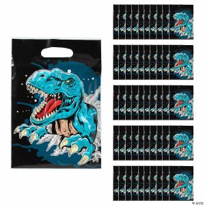 Party Favors |  8 1/2″ x 12″ Bulk 50 Pc. T-Rex Plastic Goody Bags Party Favors Party Favors