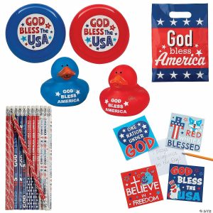 Party Favors |  Bulk 338 Pc. Patriotic God Bless America Handout Kit for 48 Party Favors Party Favors