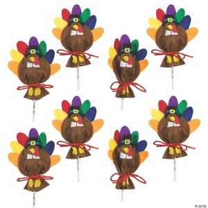 Party Favors |  Bulk 48 Pc. Felt Turkey Lollipop Covers Party Favors Party Favors