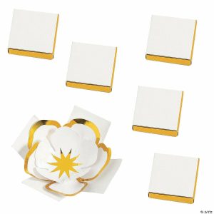 Party Favors |  Bulk 48 Pc. Gold Foil Decorative Paper Flowers Party Favors Party Favors