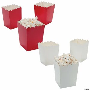 Party Favors |  Bulk  48 Pc. Mini Red & White Popcorn Box Assortment Kit Party Favors Party Favors