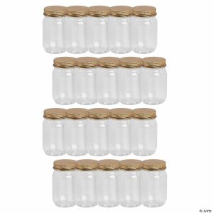 Party Favors |  Bulk  48 Pc. Small Plastic Jars with Gold Lid Party Favors Party Favors