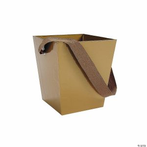 Party Favors |  Gold Candy Buckets with Ribbon Handle – 6 Pc. Party Favors Party Favors