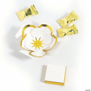 Party Favors |  Gold Foil Decorative Paper Flowers – 24 Pc. Party Favors Party Favors