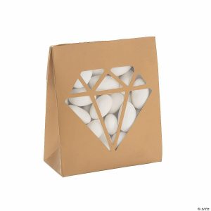 Party Favors |  Gold Tented Favor Boxes with Diamond-Shaped Window – 12 Pc. Party Favors Party Favors