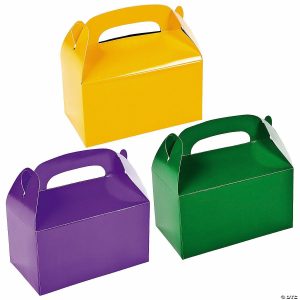 Party Favors |  Green, Yellow & Purple Gable Box Favor Kit for 36 Party Favors Party Favors