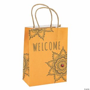 Party Favors |  Medium Indian Wedding Welcome Kraft Paper Gift Bags – 12 Pc. Party Favors Party Favors