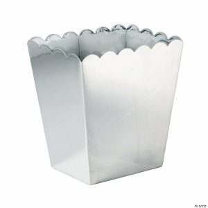 Party Favors |  Metallic Silver Scalloped Containers – 3 Pc. Party Favors Party Favors