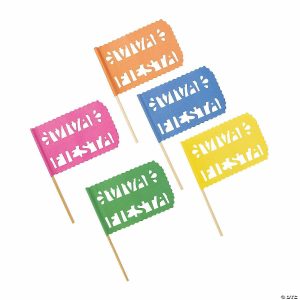 Party Favors |  Mini Fiesta Viva Cutout Flags – 12 Pc. Party Favors Party Favors