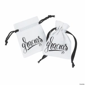 Party Favors |  Mini Gracias Drawstring Favor Bags – 12 Pc. Party Favors Party Favors