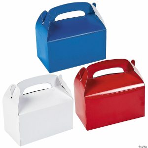 Party Favors |  Red, White & Blue Gable Box Favor Kit for 36 Party Favors Party Favors