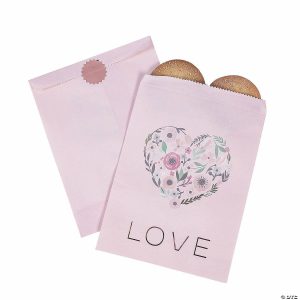 Party Favors |  Rose Gold Floral Love Treat Bags – 12 Pc. Party Favors Party Favors