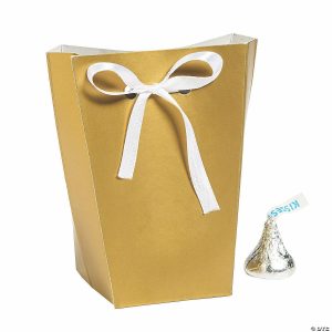 Party Favors |  Small Gold Favor Boxes with Ribbon – 24 Pc. Party Favors Party Favors