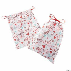 Party Favors |  Small Valentine Drawstring Treat Bags – 6 Pc. Party Favors Party Favors