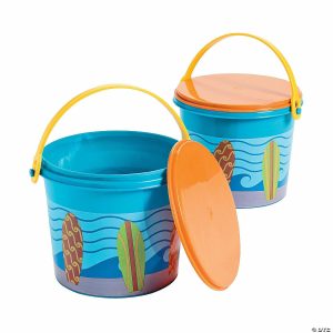 Party Favors |  Surf’s Up Pails with Lid – 12 Pc. Party Decorations Party Decorations