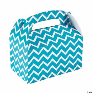 Party Favors |  Turquoise Chevron Favor Boxes – 12 Pc. Party Favors Party Favors