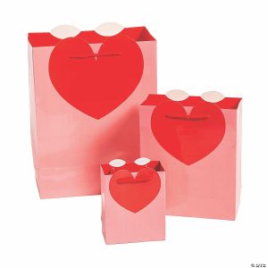 Party Favors |  Valentine Die-Cut Heart-Shaped Gift Bags – 6 Pc. Party Favors Party Favors