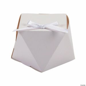 Party Favors |  White Geometric Favor Boxes with Bow – 12 Pc. Party Favors Party Favors