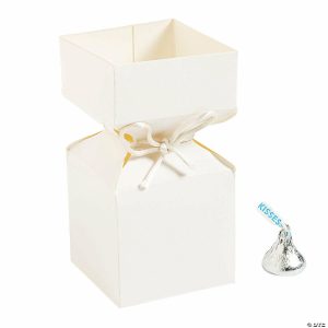 Party Favors |  White Vertical Square Hourglass Favor Boxes – 12 Pc. Party Favors Party Favors