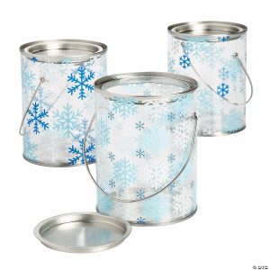 Party Favors |  Winter Snowflake Paint Bucket Favor Containers – 6 Pc. Party Favors Party Favors