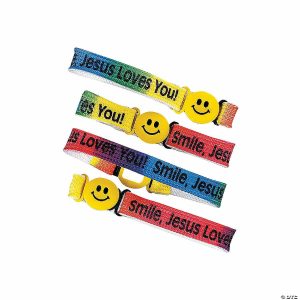 Apparel & Accessories |  “Smile, Jesus Loves You!” Friendship Bracelets – 12 Pc. Apparel & Accessories Apparel & Accessories