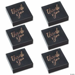 Party Favors |  3″ x 3″ Bulk 48 Pc. Small Rose Gold Foil Frosted Black Kraft Paper Favor Boxes Party Favors Party Favors