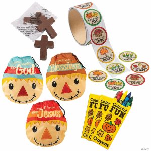 Party Favors |  Bulk  435 Pc. Religious Fall Scarecrow Goody Bag Kit for 72 Party Favors Party Favors