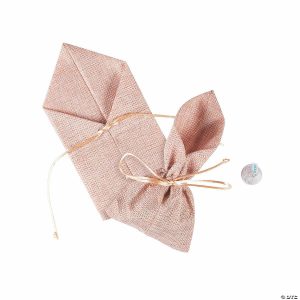 Party Favors |  Large Pink Burlap Drawstring Favor Bags – 12 Pc. Party Favors Party Favors