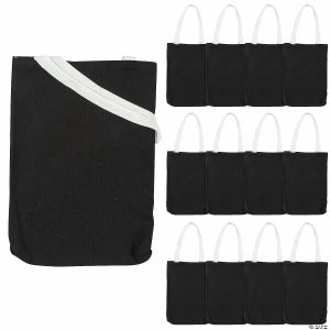 Apparel & Accessories |  10″ x 12″ Medium Black Canvas Tote Bags – 12 Pc. Apparel & Accessories Apparel & Accessories