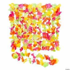 Apparel & Accessories |  2 3/4″ x 36″ Bright Neon Color Flowers Plastic Leis – 36 Pc. Apparel & Accessories Apparel & Accessories