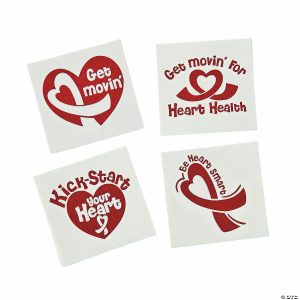 Apparel & Accessories |  Bulk 72 Pc. Heart Healthy Temporary Tattoos Apparel & Accessories Apparel & Accessories