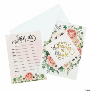 Invitations & Stationery |  Floral Bridal Shower Invitations – 12 Pc. Invitations & Stationery Invitations & Stationery