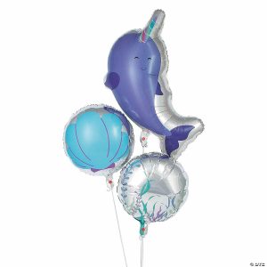 Party Decorations |  Narwhal Party 18″ – 24″ Mylar Balloons – 3 Pc. Party Decorations Party Decorations