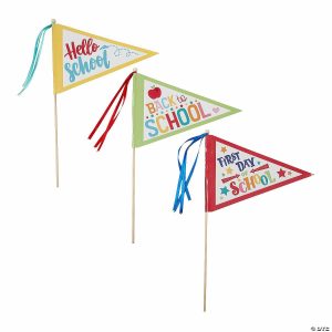 Party Decorations |  First Day of School Pennant Flags – 12 Pc. Party Decorations Party Decorations