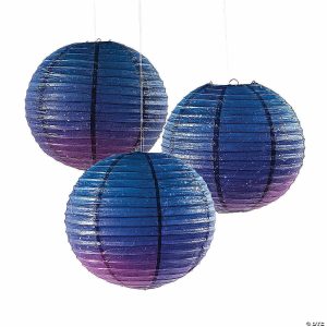 Party Decorations |  12″ Galaxy Print Hanging Paper Lanterns – 3 Pc. Party Decorations Party Decorations